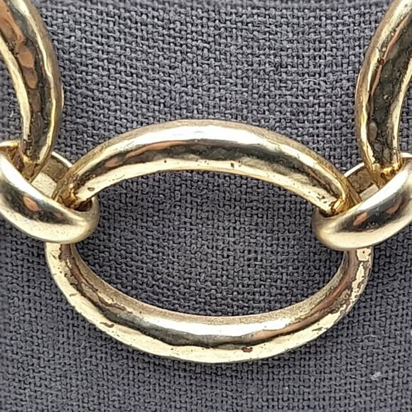 Chico's Hammered Gold Tone Looped Necklace, 23 Inches - Picture 4 of 10